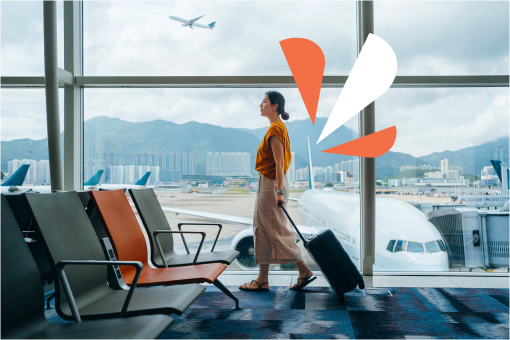 Woman walking at airport