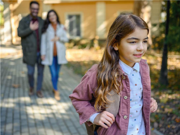 child going off to school
